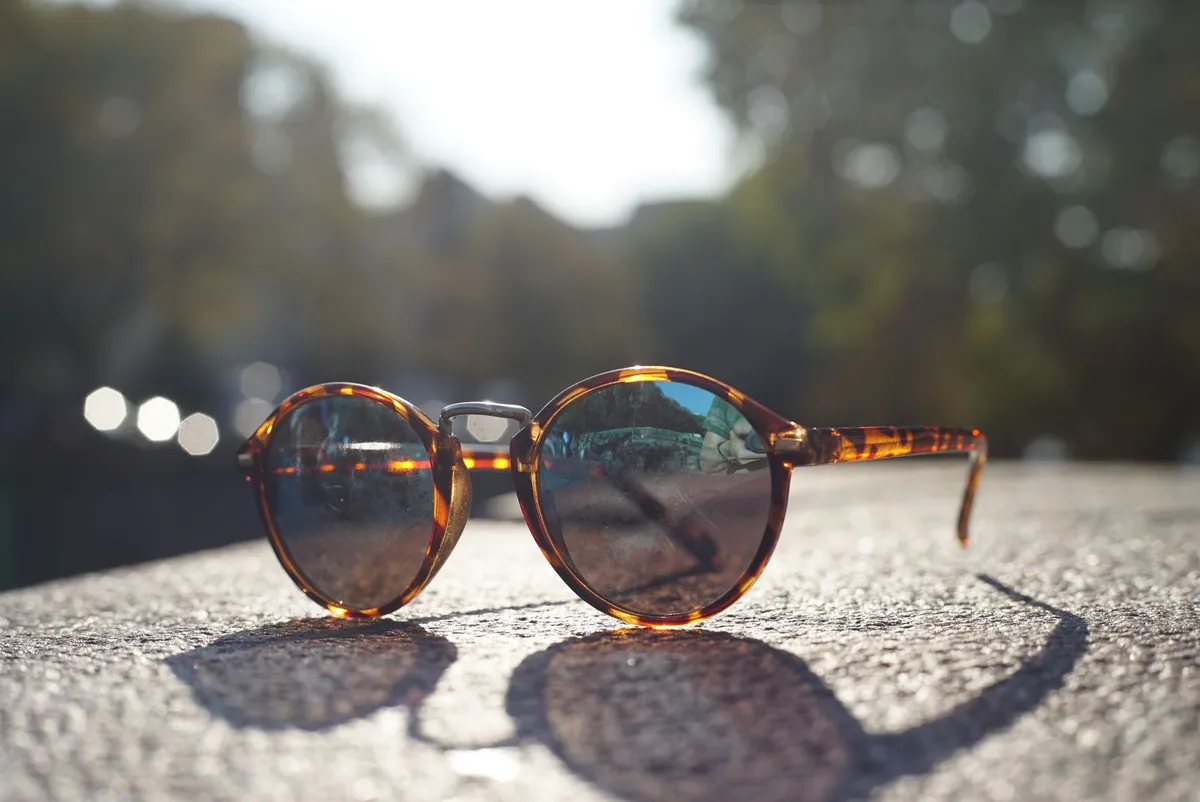 Tortoiseshell sunglasses outdoors