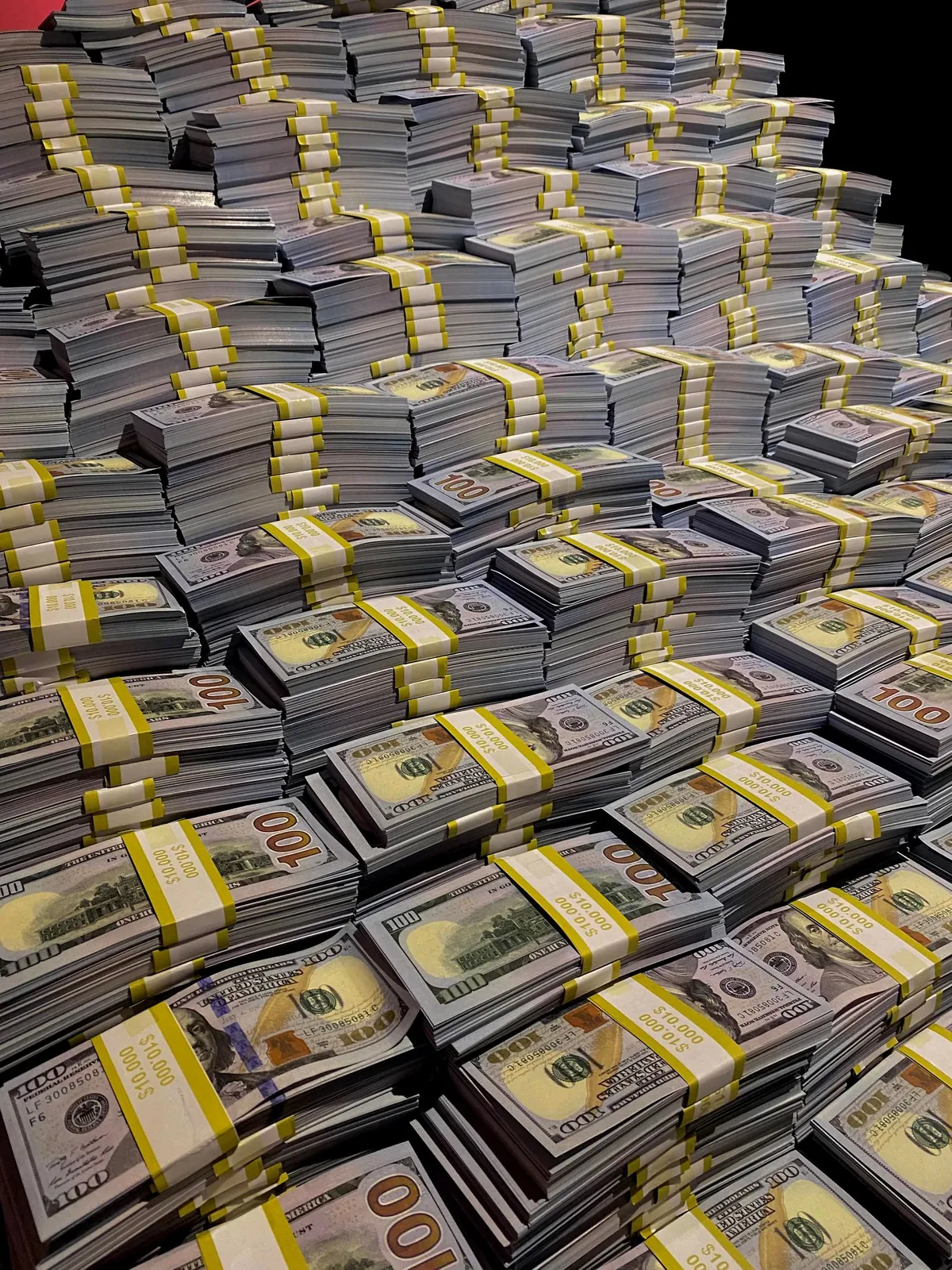 Stacks of US 100-dollar bills