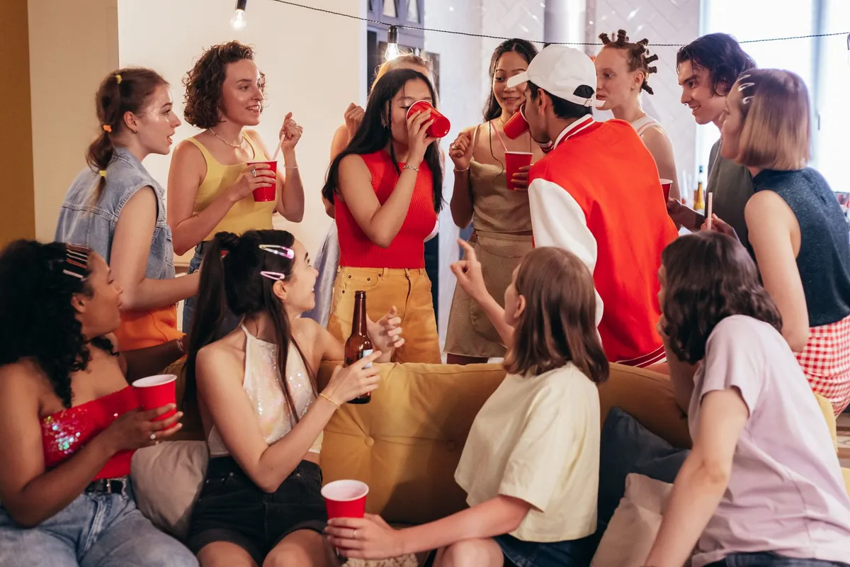 Young people at a house party