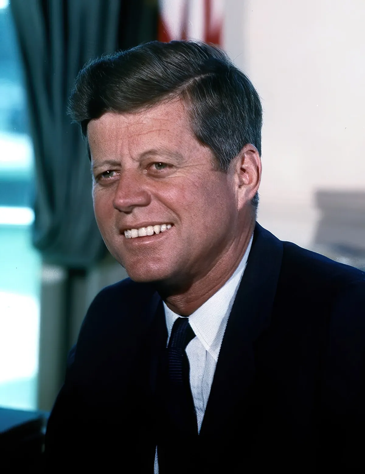 White House color portrait of John F. Kennedy, 1963