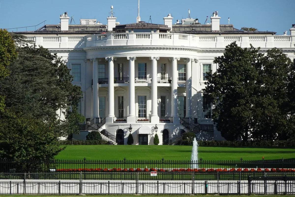 Front view of the White House in Washington, D.C.